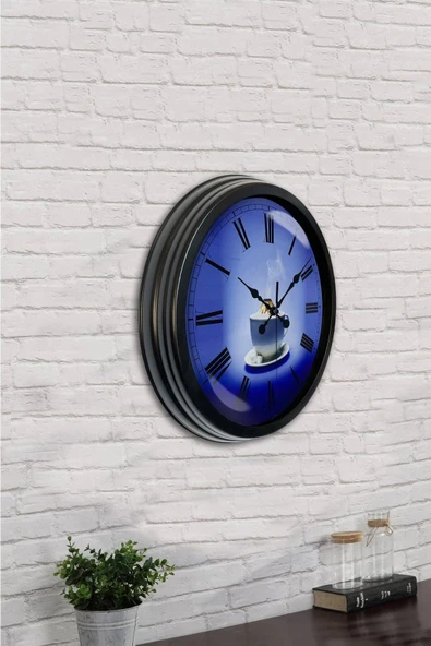Kasva Concept 40 Cm Siyah Metal Meyve Duvar Saati - 3