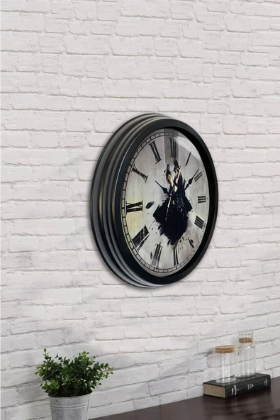 Kasva Concept Hediyelik 40 Cm Siyah Metal Dans Duvar Saati - 2