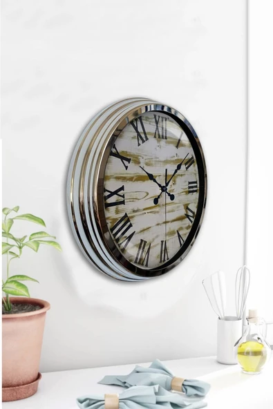 Kasva Concept 40 Cm Krom Metal Dekoratif Duvar Saati