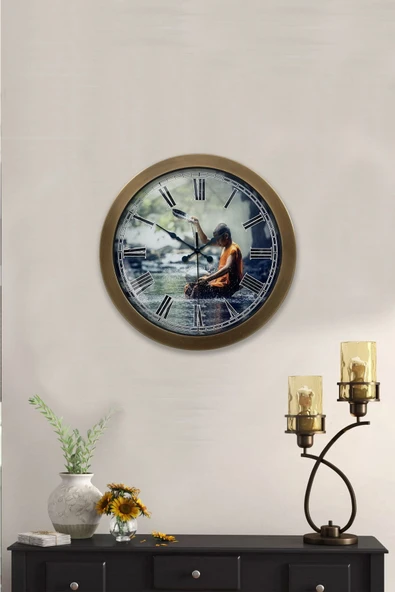 Kasva Concept 36 cm Eskitme Metal Doğal Yaşam Duvar Saati - 2