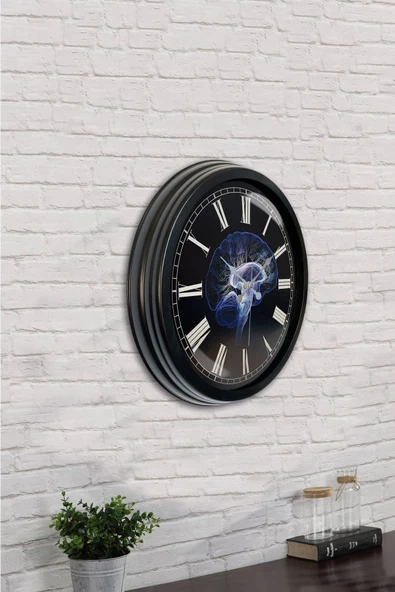 Kasva Concept 40 Cm Siyah Metal Çita Duvar Saati - 3