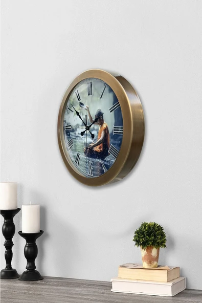 Kasva Concept 36 cm Eskitme Metal Doğal Yaşam Duvar Saati - 3