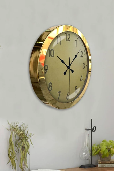 Kasva Concept Hediyelik 36 Cm Gold Metal Klasik Duvar Saati - 4