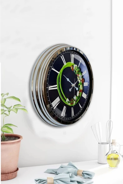 Kasva Concept Hediyelik 40 Cm Krom Metal Kitchen Duvar Saati - 4