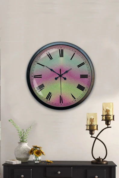 Kasva Concept Hediyelik 40 Cm Siyah Metal Alacalı Duvar Saati - 4