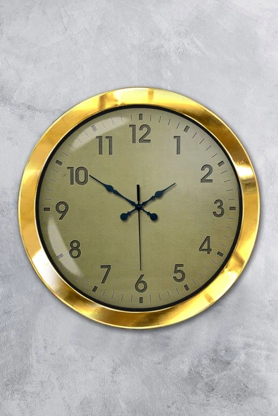 Kasva Concept Hediyelik 36 Cm Gold Metal Klasik Duvar Saati