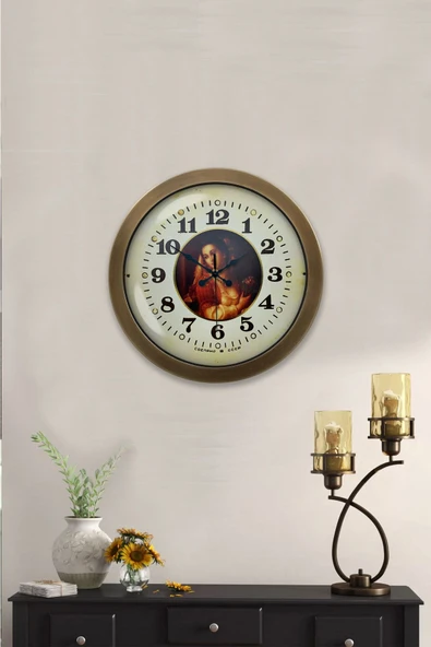 Kasva Concept Eskitme Metal Tablo Kadın Duvar Saati 36 cm - 2