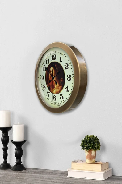 Kasva Concept Eskitme Metal Tablo Kadın Duvar Saati 36 cm - 3