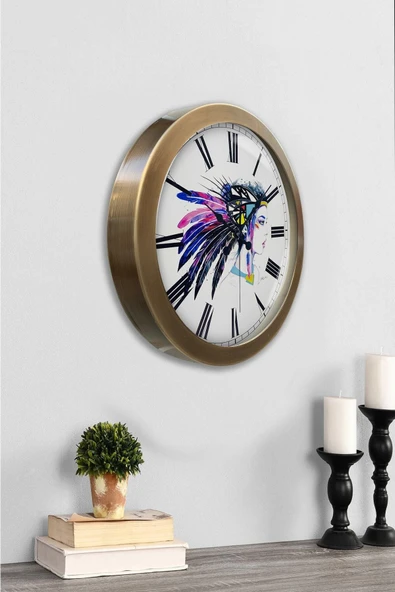 Kasva Concept 36 cm Eskitme Metal Sanat Çalışması Duvar Saati - 3