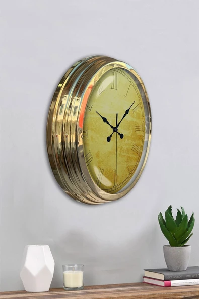 Kasva Concept Hediyelik 40 Cm Gold Metal Decorative Duvar Saati - 3