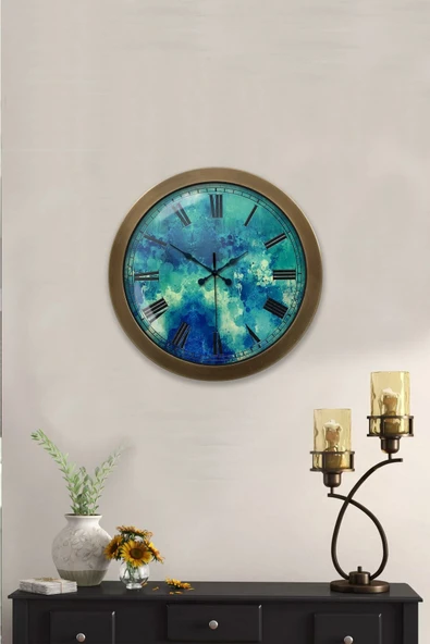 Kasva Concept Hediyelik 36 Cm Eskitme Metal Dekoratif Duvar Saati
