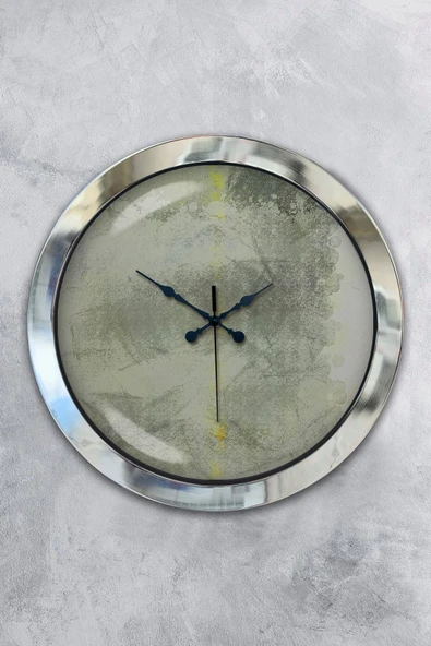 Kasva Concept Hediyelik 36 Cm Krom Metal Sanatsal Duvar Saati