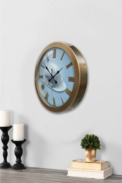Kasva Concept Hediyelik 36 Cm Eskitme Metal Inşaat Duvar Saati - 2