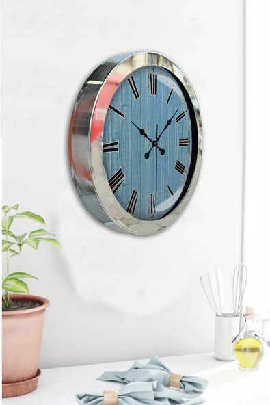 Kasva Concept Hediyelik 36 Cm Krom Metal Milano 2 Duvar Saati - 4