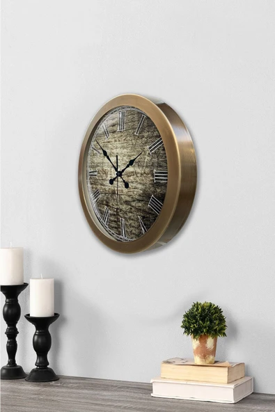 Kasva Concept Hediyelik 36 Cm Eskitme Metal Eskitme Romen Duvar Saati - 3
