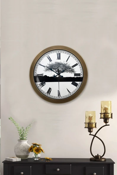 Kasva Concept Hediyelik 36 Cm Eskitme Metal Wall Clock Duvar Saati - 4