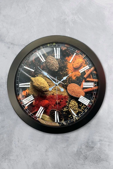 Kasva Concept Hediyelik 36 Cm Siyah Metal Kitchen Duvar Saati