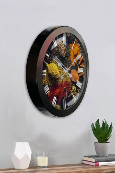 Kasva Concept Hediyelik 36 Cm Siyah Metal Kitchen Duvar Saati - 4