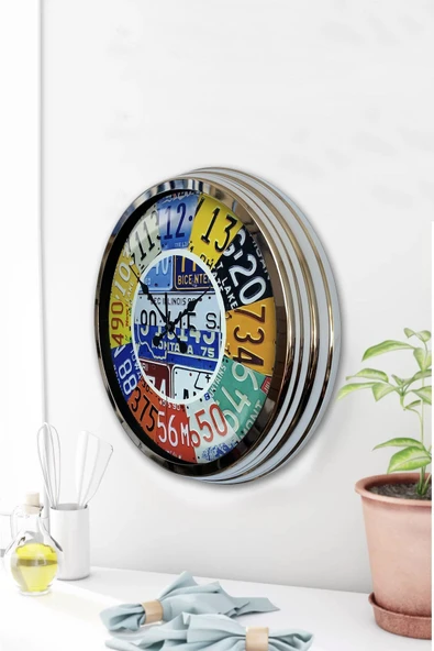 Kasva Concept Hediyelik 40 Cm Krom Metal Mexicano Duvar Saati - 2