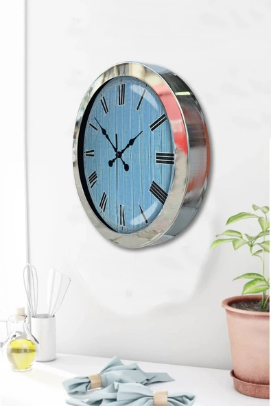 Kasva Concept Hediyelik 36 Cm Krom Metal Milano 2 Duvar Saati - 3