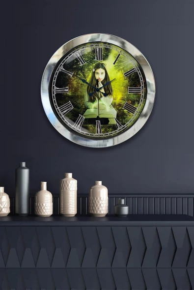 Kasva Concept Hediyelik 36 Cm Krom Metal Dekoratif Duvar Saati