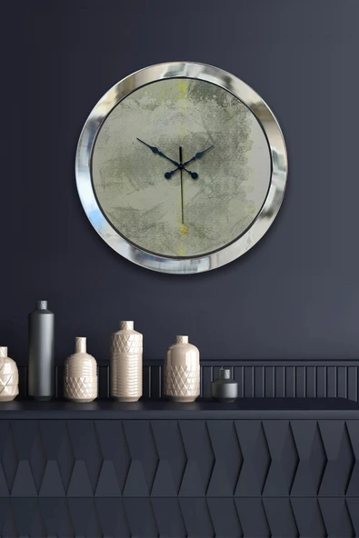 Kasva Concept Hediyelik 36 Cm Krom Metal Sanatsal Duvar Saati - 2