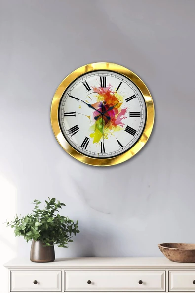 Kasva Concept Hediyelik 36 Cm Gold Metal Dizayn Duvar Saati - 2
