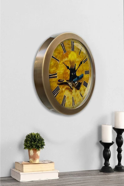 Kasva Concept Hediyelik 36 Cm Eskitme Metal Berber Duvar Saati