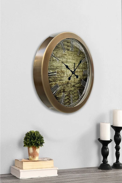 Kasva Concept Hediyelik 36 Cm Eskitme Metal Eskitme Romen Duvar Saati - 4