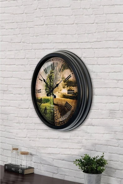 Kasva Concept 40 Cm Siyah Metal Kitap - Insan Duvar Saati - 2
