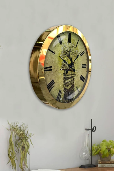 Kasva Concept Hediyelik 36 Cm Gold Metal Kitap Duvar Saati - 4