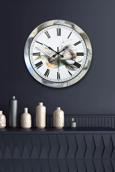 Kasva Concept Hediyelik 36 Cm Krom Metal Kütüphane Duvar Saati - 2