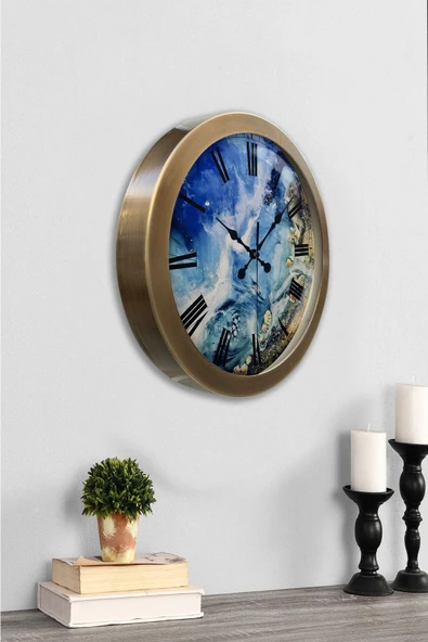 Kasva Concept 36 cm Eskitme Metal Sea Duvar Saati - 4