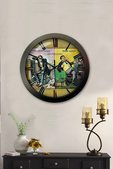 Kasva Concept 36 Cm Siyah Metal Peşin Satan Duvar Saati - 2