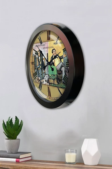 Kasva Concept 36 Cm Siyah Metal Peşin Satan Duvar Saati - 3