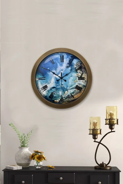 Kasva Concept 36 cm Eskitme Metal Sea Duvar Saati - 2