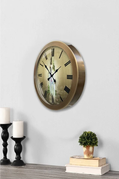 Kasva Concept Hediyelik 36 Cm Eskitme Metal Şişe Duvar Saati - 2
