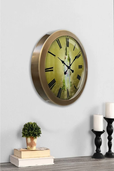 Kasva Concept Hediyelik 36 Cm Eskitme Metal Şişe Duvar Saati - 1
