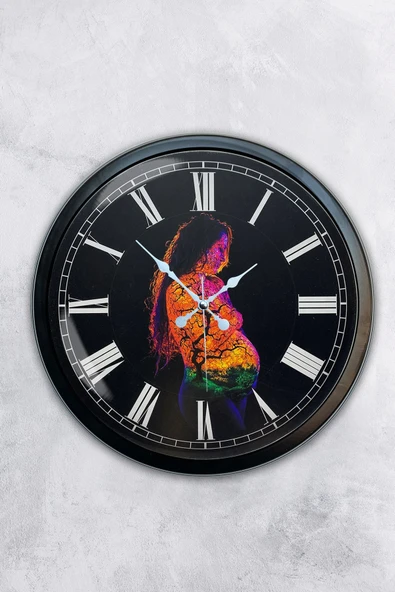 Kasva Concept Hediyelik 40 Cm Siyah Metal Doğallık Duvar Saati