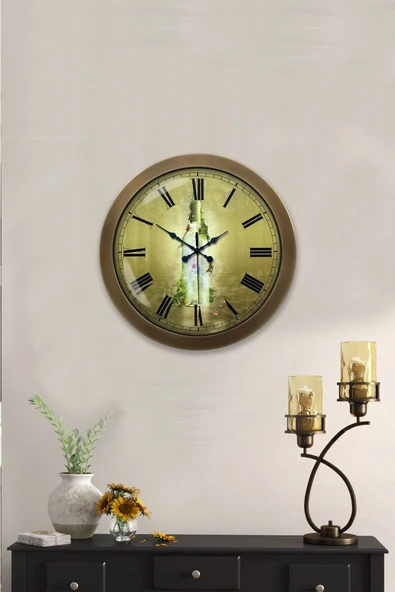 Kasva Concept Hediyelik 36 Cm Eskitme Metal Şişe Duvar Saati - 3