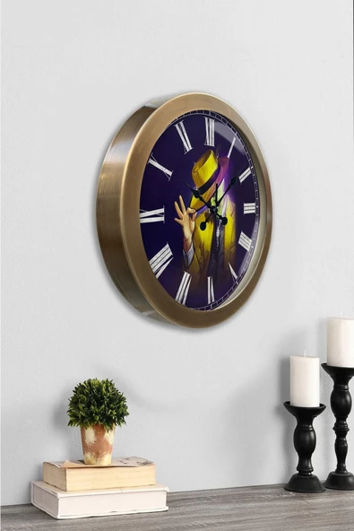 Kasva Concept Hediyelik 36 Cm Eskitme Metal Maske Duvar Saati - 1