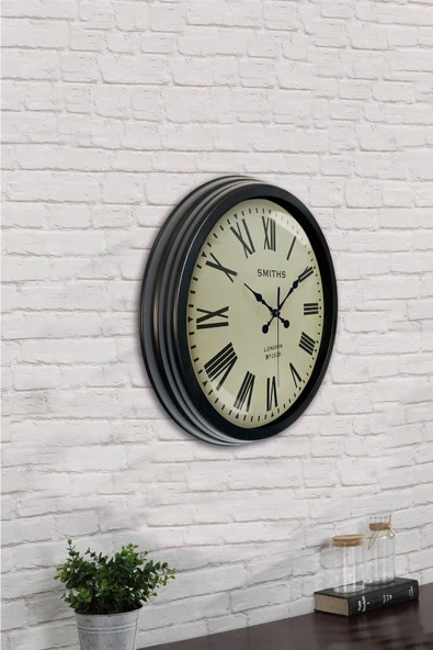 Kasva Concept Hediyelik 40 Cm Siyah Metal Smiths Duvar Saati - 2
