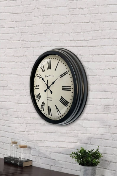Kasva Concept Hediyelik 40 Cm Siyah Metal Smiths Duvar Saati - 3