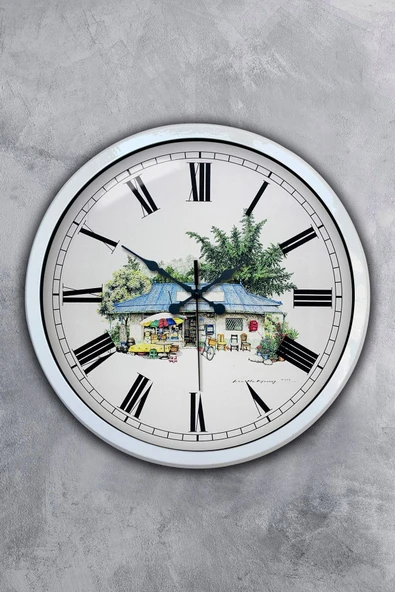 Kasva Concept Hediyelik 40 Cm Beyaz Metal Home Duvar Saati