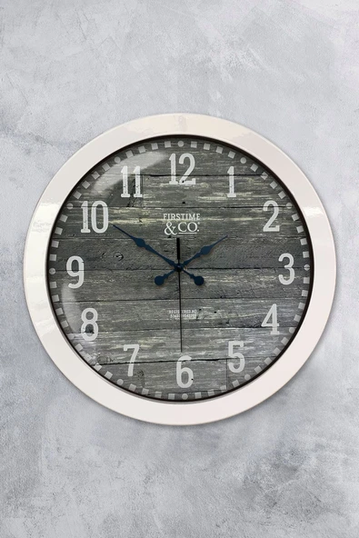 Kasva Concept Hediyelik 36 Cm Beyaz Metal Firstime Duvar Saati - 1