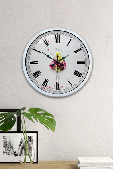Kasva Concept Hediyelik 40 Cm Beyaz Metal Balerin Duvar Saati - 2