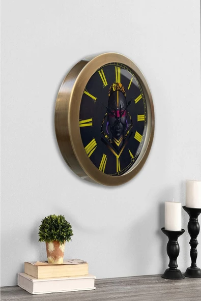 Kasva Concept Hediyelik 36 cm Eskitme Metal Afrika Duvar Saati