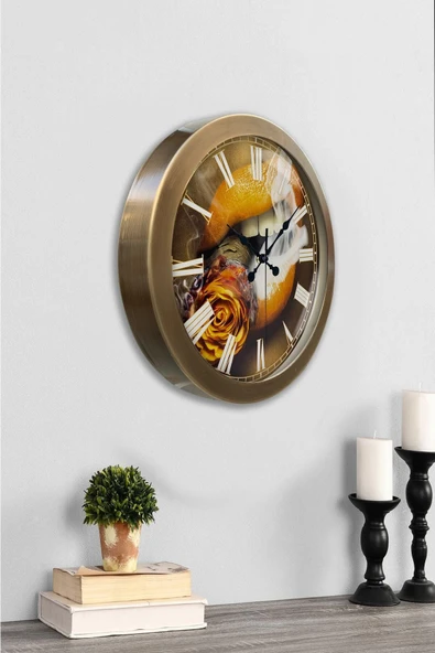 Kasva Concept Hediyelik 36 cm Eskitme Metal Tiryaki Duvar Saati