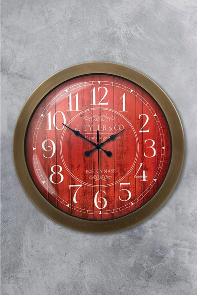 Kasva Concept Hediyelik 36 Cm Eskitme Metal Boston 2 Duvar Saati