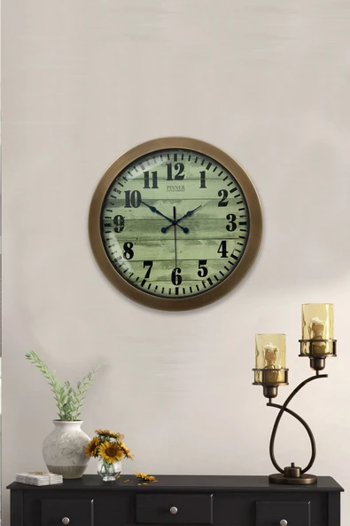 Kasva Concept 36 cm Eskitme Metal Dekoratif Duvar Saati